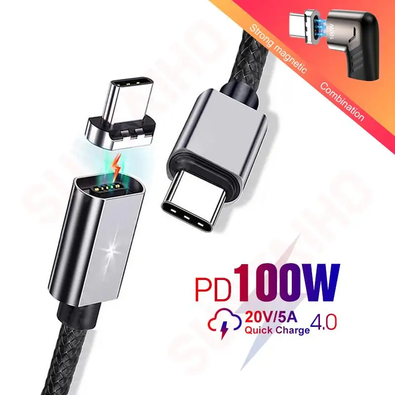 Магнитный кабель Suntaiho PD 100 Вт с USB C на Type 5A быстрая зарядка шнур для Samsung Xiaomi Huawei