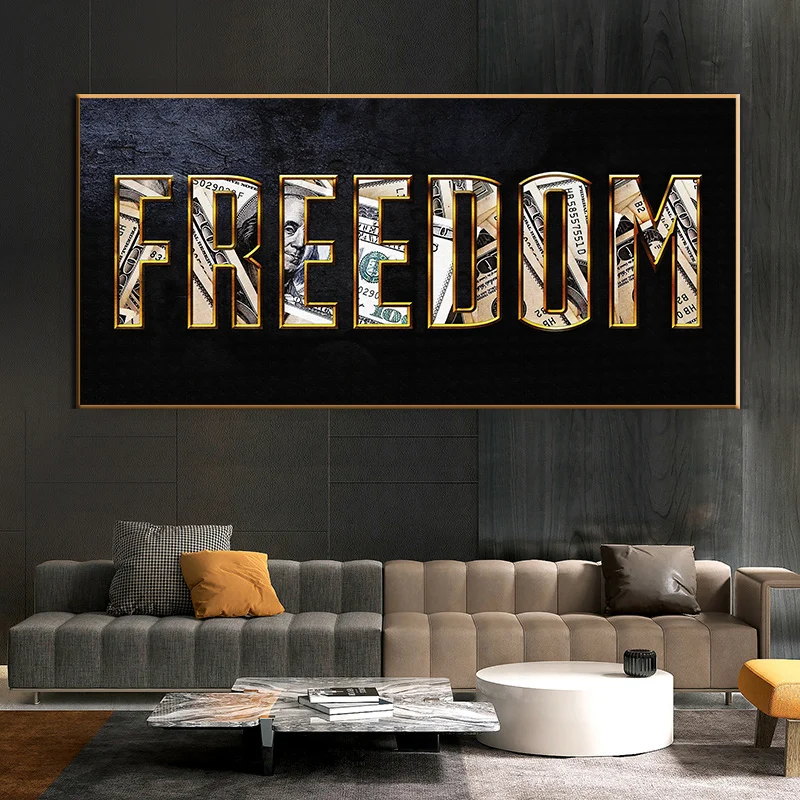

Nordic Motivational Freedom Canvas Paintings HD Modern Inspirational Posters and Prints Abstract Art Wall Picture For Home Decor