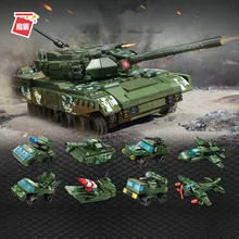 

Qman MOC Military Educational Building blocks 642 PCS War Tank Military Vehicle Tank Aircraft 8 in 1 Boy Toy For Children Gift