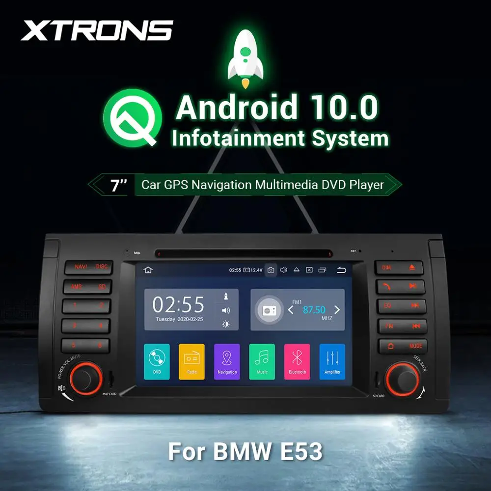 Автомобильный DVD-плеер XTRONS Android 10 0 для BMW X5 E53 1999 2000 2001 2002 2003 2004 2005 2006 радио TPMS CANbus OBD