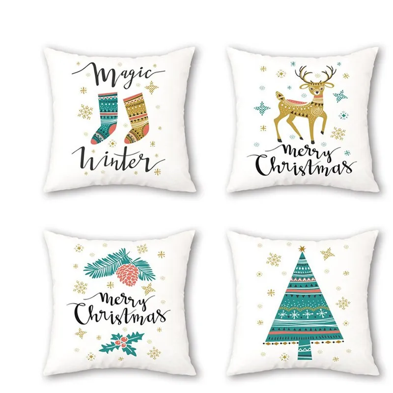 Christmas Decorative Cushion Cover Decoration Pillow Pillowcase For Sofa Home New Year cushion cover | Дом и сад