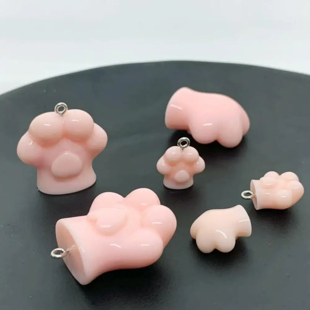 6 шт. Kawaii 3D имитация смолы розовый кот Подвеска в виде когтей подвески для украшения своими руками серьги брелки модные ювелирные изделия аксессуары