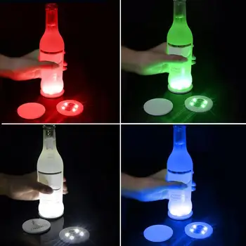 

Battery Powered LED Bottle Sticker Coaster Light LED Party Drink Coaster Christmas Vase New Year Halloween Decoration Light