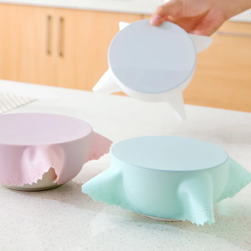 Food grade silicone cover food preservation lid high elastic container lid storage kitchen tool preservation