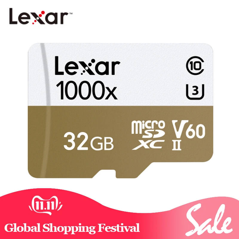 Lexar карты памяти 32 Гб 64 Гб 256 1000x Micro SD 150 МБ/с. C10 устройство для считывания с tf-карт для Камера