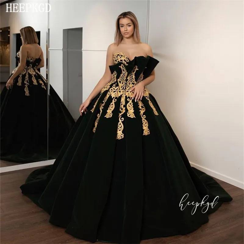 black and golden gown designs