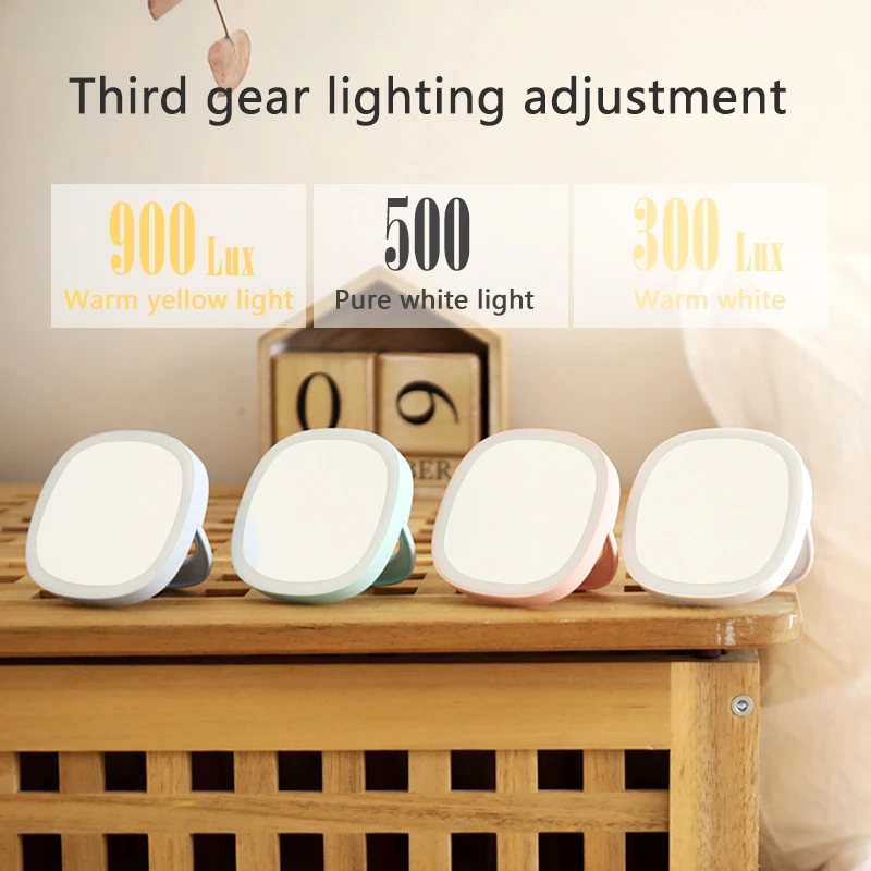 

Led Makeup Mirror light Mini Mirror Vanity Makeup Mirror Portable Charging LED Nightlight Multifunctional VIP Dropshipping