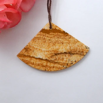 

Birthday gift,Natural Gemstone,USA picture Jasper pendant bead,40x27x3mm,4.7g