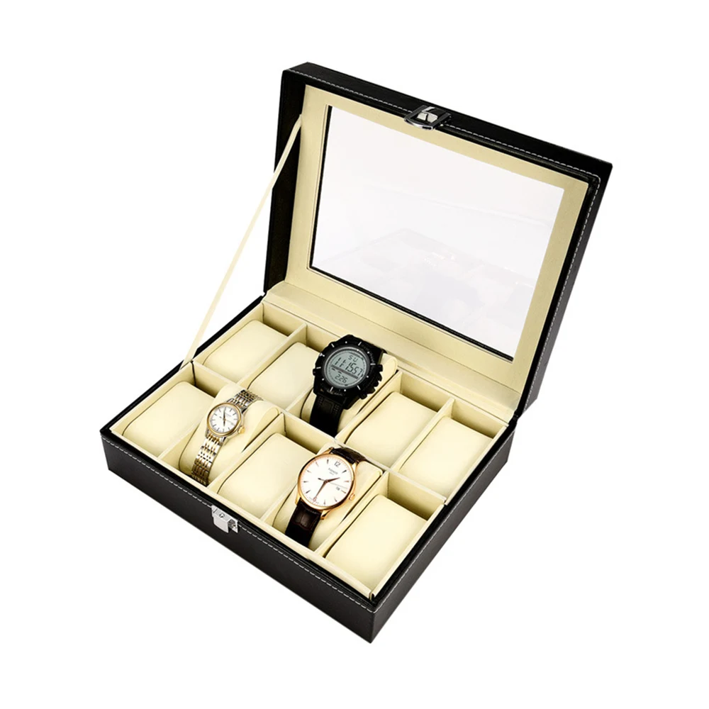 

3/6/10/12 Grids PU Leather Watch Box Case Professional Holder Organizer for Clock Watches Jewelry Boxes Case Display best gift