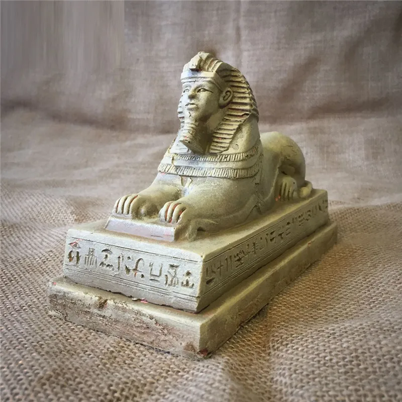 PiniceCore Decorativi in ??Resina Regalo Figurine Squisito Ornamento Casa Scultura Statua Egizia Sfinge Anubis Crafts Candle Holder Retro 