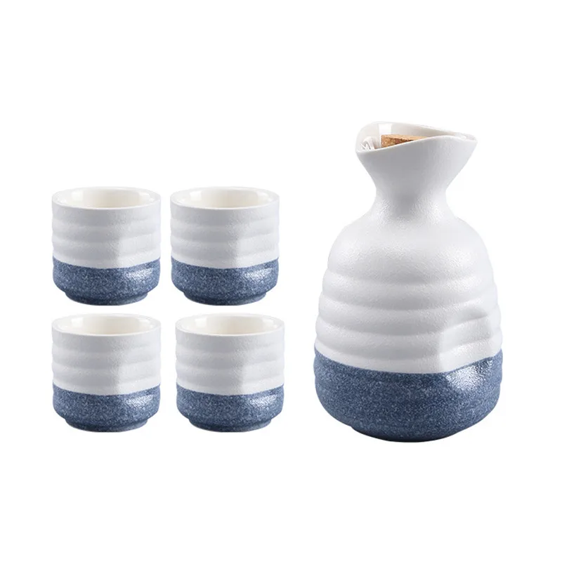 Japanese style sake warm wine set home ceramic sake set creative wine set ceramic wine glass white sake pot
