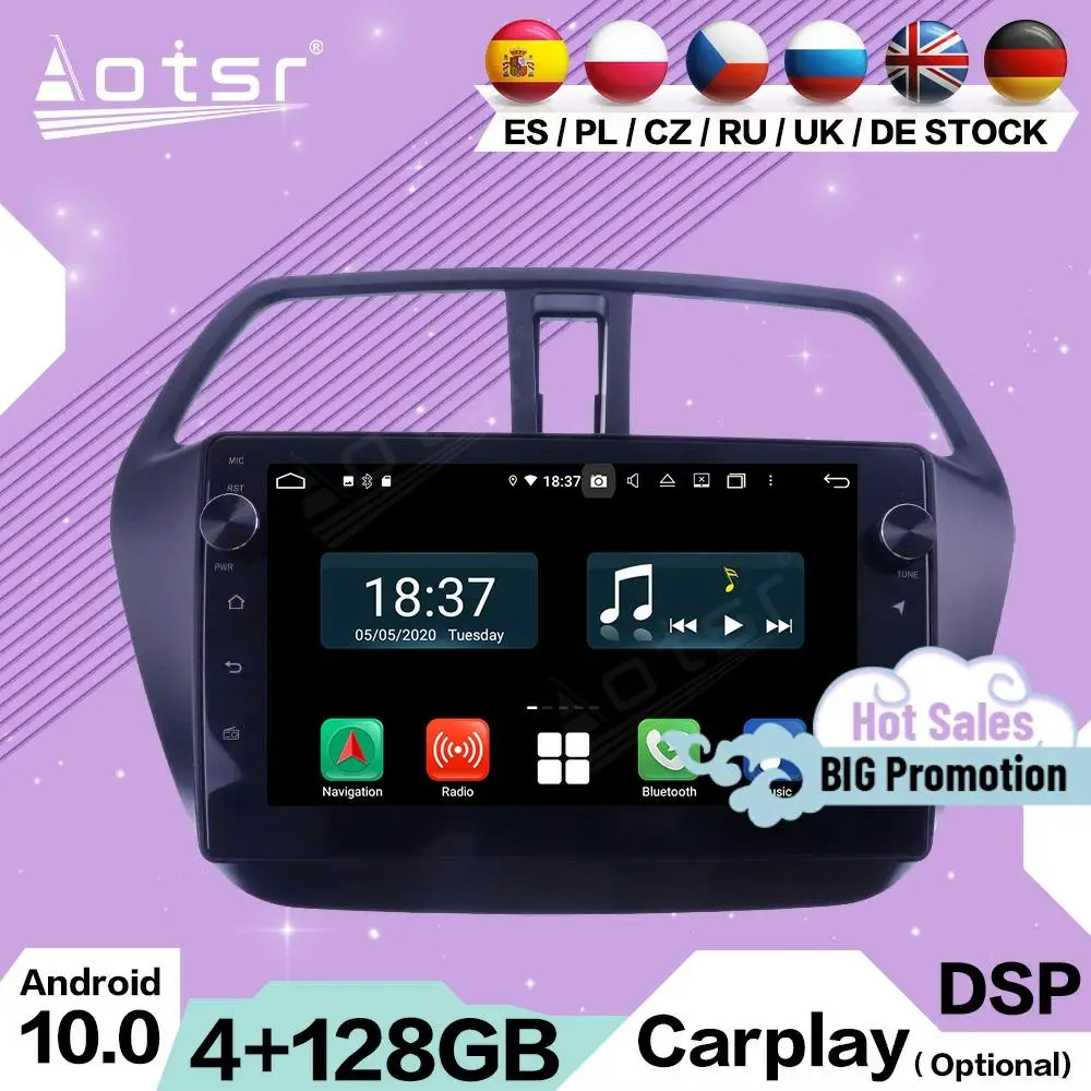 

128G 2 Din Carplay мультимедийная стереосистема Android 10 для Suzuki SX4 S-cross 2013 2014 2015 2016 2017 GPS Navi автоприемник, головное устройство