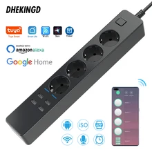 Wifi Smart Power Strip 4 EU 4 USB Outlets Plug Charging Port Timing Bluetooth control with Alexa Google Home Assistant
