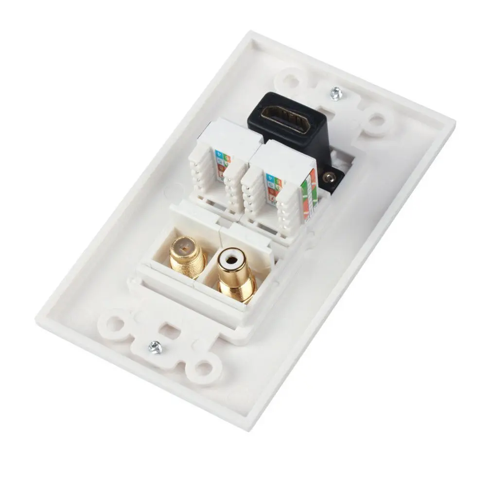 HDMI Ethernet сетевой RJ45RCA F коаксиальный разъем мульти комбо настенной розетки RCA разъем вставить проводку розетка крышка Панель