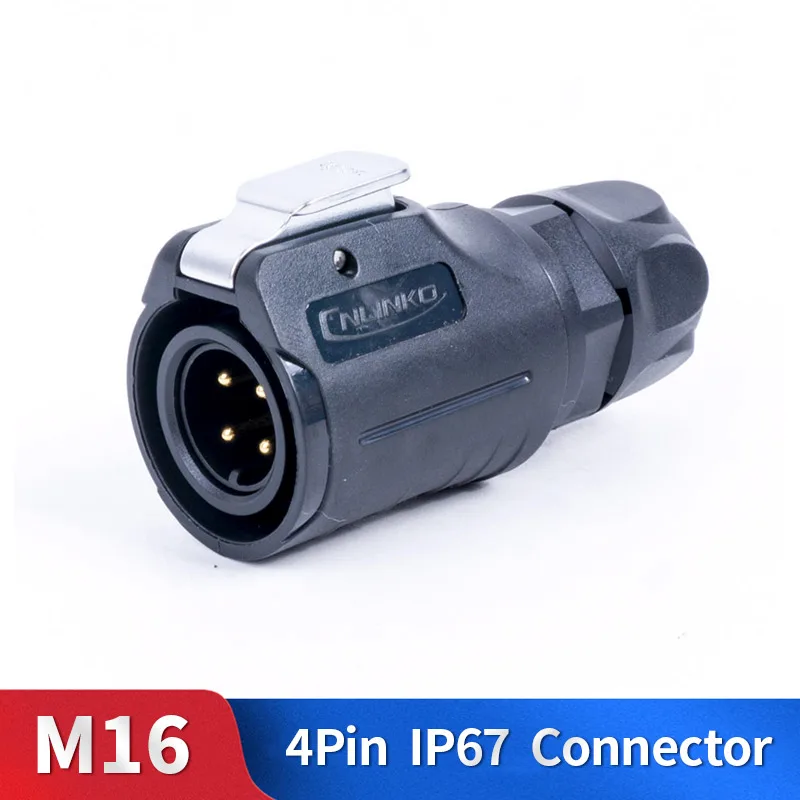 

M16 4 Pin Waterproof Connector Kit Plastic Shell Male and Female Industrial Outdoor Lighting Cable Plug and Socket