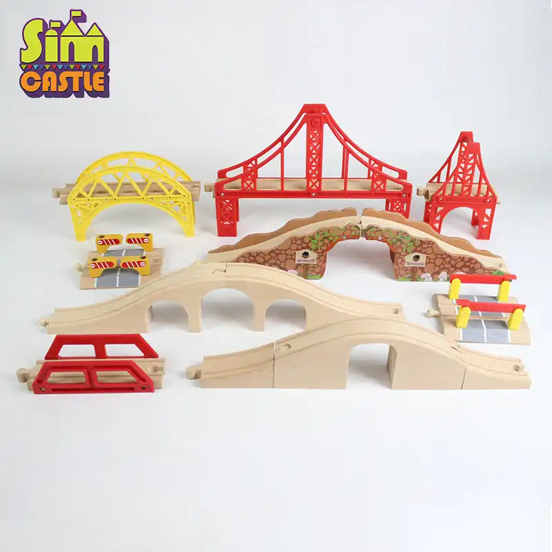 wooden train bridge toy