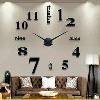 

Large Diy Acrylic 3d Modern Wall Watch Quartz Secret Stash Wall Clocks Decorative Clock Silent Study Wandklok W