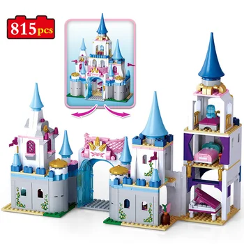 

2 in 1 Blocks 815pcs Romantic Castle Princess Friend Building Blocks For Girl Sets Toy Compatible With Lepining Friends Bricks