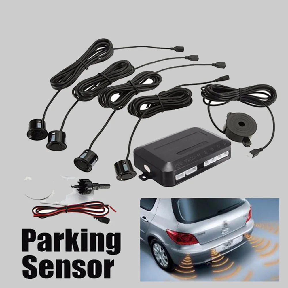

4 Sensors Buzzer 22mm Car Parking Sensor Kit Reverse Backup Radar Sound Alert Indicator Probe System 12V