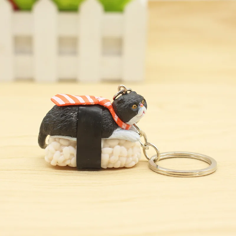 Creative Cool Unique Cute Cartoon Sushi Cat Doll Keychain Pendant Bag Accessories Cross Border Boutique Supply of Goods