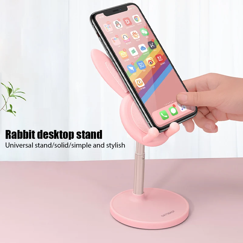 wireless charging stand for iphone and apple watch Cute Rabbit Desktop Phone Stand Portable Universal Adjustable Desk Tablet Holder For IPhone Huaiwei Xiaomi Samsung Ipad magnetic phone holder for car