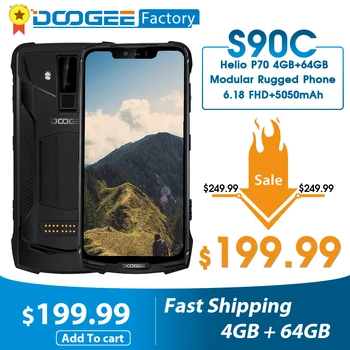 

New DOOGEE S90C Modular Smartphone Helio P70 Octa core NFC 6.18 FHD+ Display IP68/IP69K 4GB 64GB 16MP Camera 4G Mobile Phone