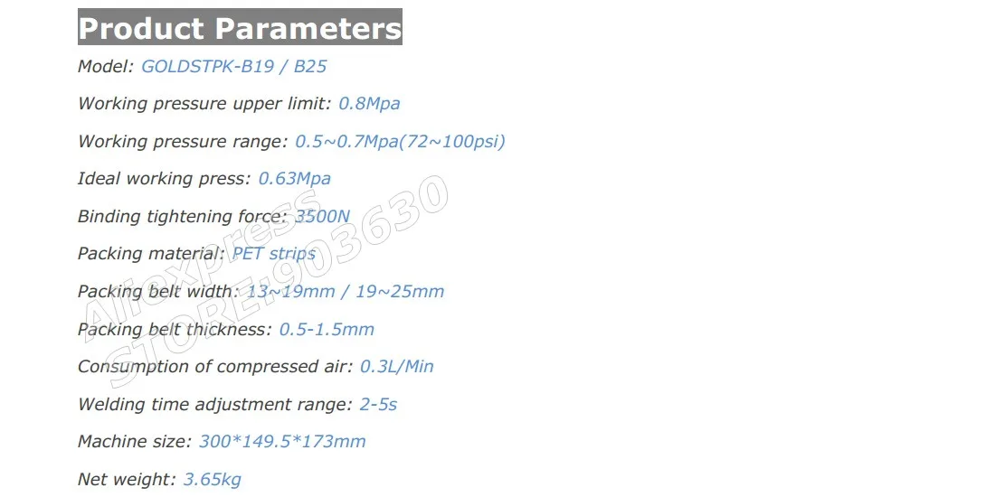 Тип GOLDSTPK-B19/B25 переносной пластиковый пневматический прибор, ПЭТ обвязочная машина упаковочная машина