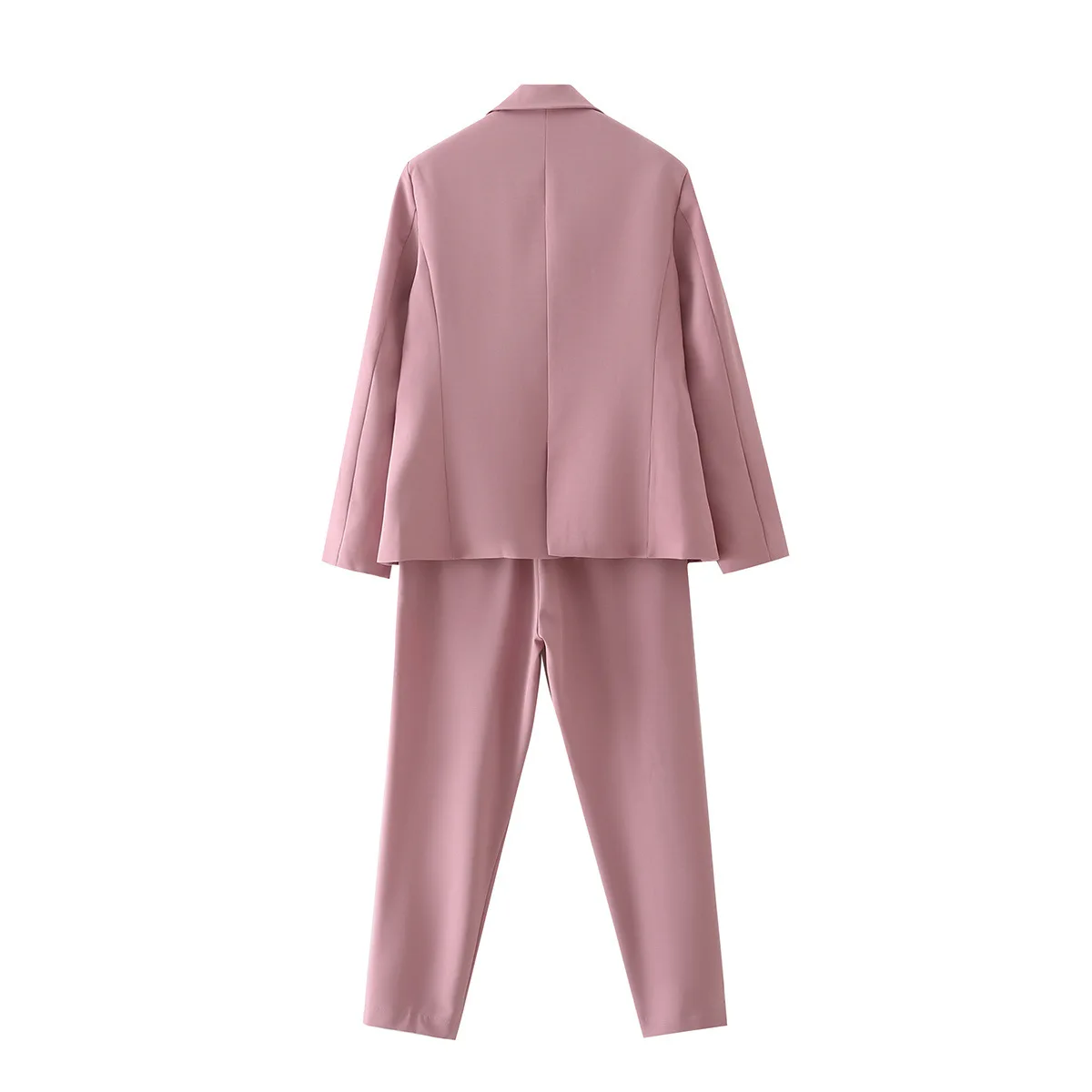 denim capris TRAF  Woman 2021 Fashion Autumn Fashion Pink Blazers And Pants Set Jackets One-Button Office Solid Suit Coat Elegant Outwear track pants