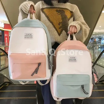 

2019 Women Canvas Backpack Female High Quality Travel Mochila Feminina Sac A Dos Back Pack School Bags For Teenage Girl Rucksack