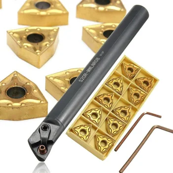 

10pcs/Box WNMG0804 Carbide Insert & S20R-MWLNR08 20mm Lathe Turning Tool Holder