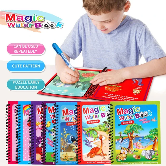 Children Water Coloring Book Kids Montessori Reusable Coloring Book Magic  Water Drawing Book Sensory Early Education Toy for Kid - AliExpress
