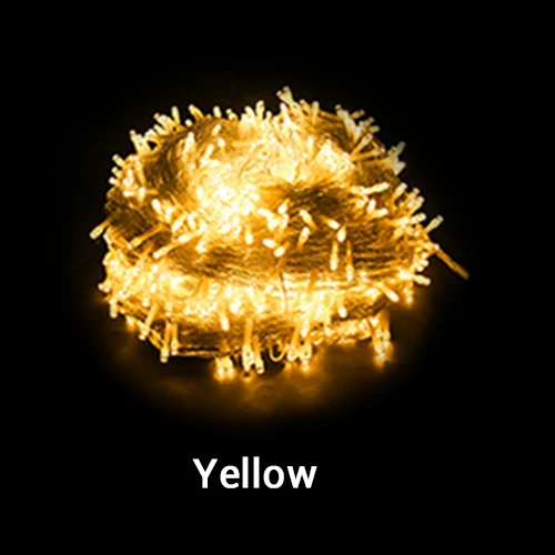 10 м 20 м 50 м праздничный светильник IP65 220 В гирлянда светодиодный светильник s для рождественского фестиваля вечерние гирлянды светодиодный светильник s украшение - Испускаемый цвет: Yellow