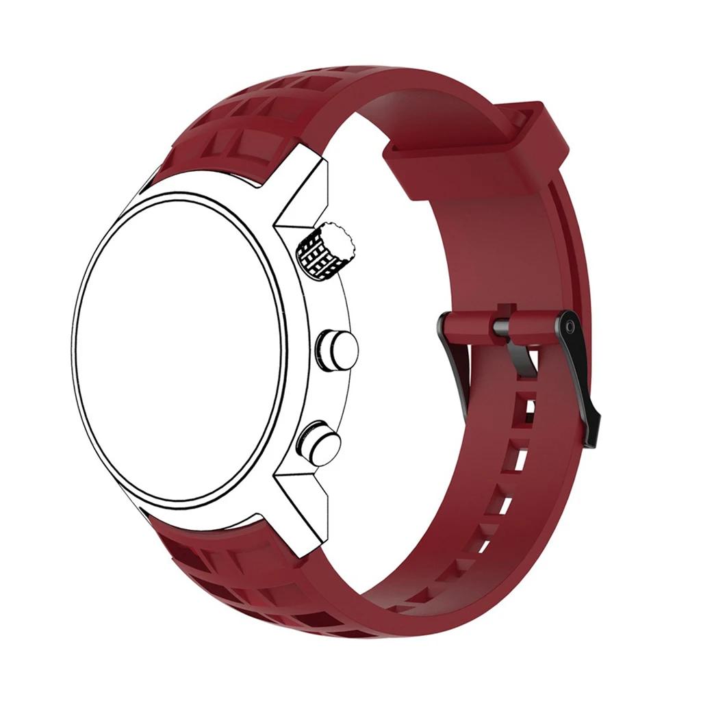 Силиконовый сменный ремешок для часов для Suunto Elementum Terra черный+ бордовый-красный