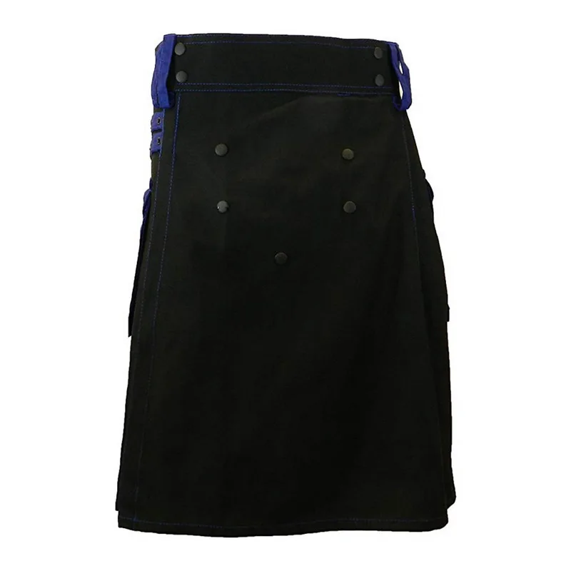 CYSINCOS коричневый готический панк Шотландский Килт костюм карманные мужские юбки с поясом решетки плэйт юбки двусторонние карманные, на цепочке юбки