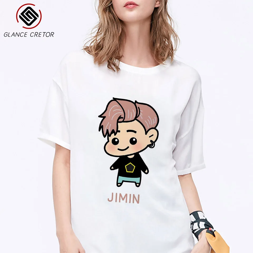 Kpop уличная футболка JIMIN V JUNGKOOK Топ Летняя с коротким рукавом повседневные мужские