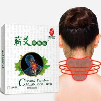 

12PCs Wormwood Moxa Self-heating Cushion Shoulder Neck Neck Cervical Relief Pain Moxibustion Patch Heat Stickers