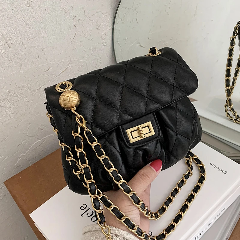 

Mini Chain PU Leather Crossbody Bags for Women 2020 Simple Chain Shoulder Handbags Women's Branded Fashion Trend Hand Bag