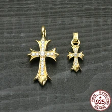 Стерлинговое Серебро s925, подвеска, индивидуальная, модная, классика, ювелирное изделие, панк стиль, крест, инкрустированный камень, форма, подарок для отправки