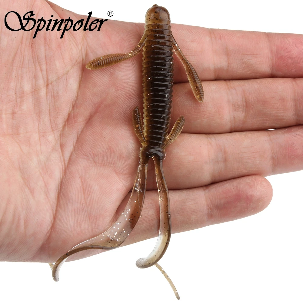 Spinpoler 0 2 oz 3.7in двойной хвосты мягкие Пластик существо приманки прицеп Воблер для