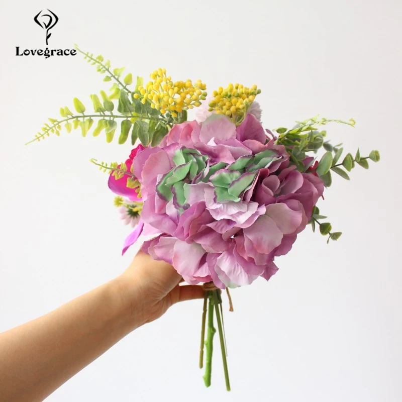Lovegrace Шелковый цветок Свадебный букет невесты держатель для букетов Искусственные Свадебные цветы цветок свадебные букеты Mariage домашний декор