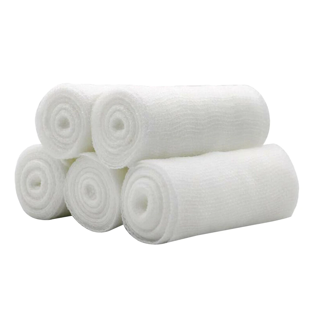

5 Rolls Disposable Protective Gauze Bandage Pain Relief Health Care Mesh Elastic Injury Knee Durable Roll Non Toxic First Aid