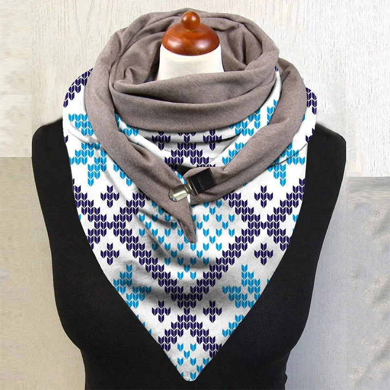 Men's and women's scarf scarf winter warm printing cartoon casual riding neckwear accessories Christmas bib bib