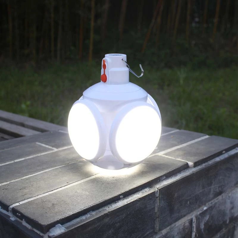 

42LED Solar Light Bulb Outdoor Waterproof 90° Fold Solar Emergency Rechargeable Bulb Light Camping Garden Lighting For Hiking
