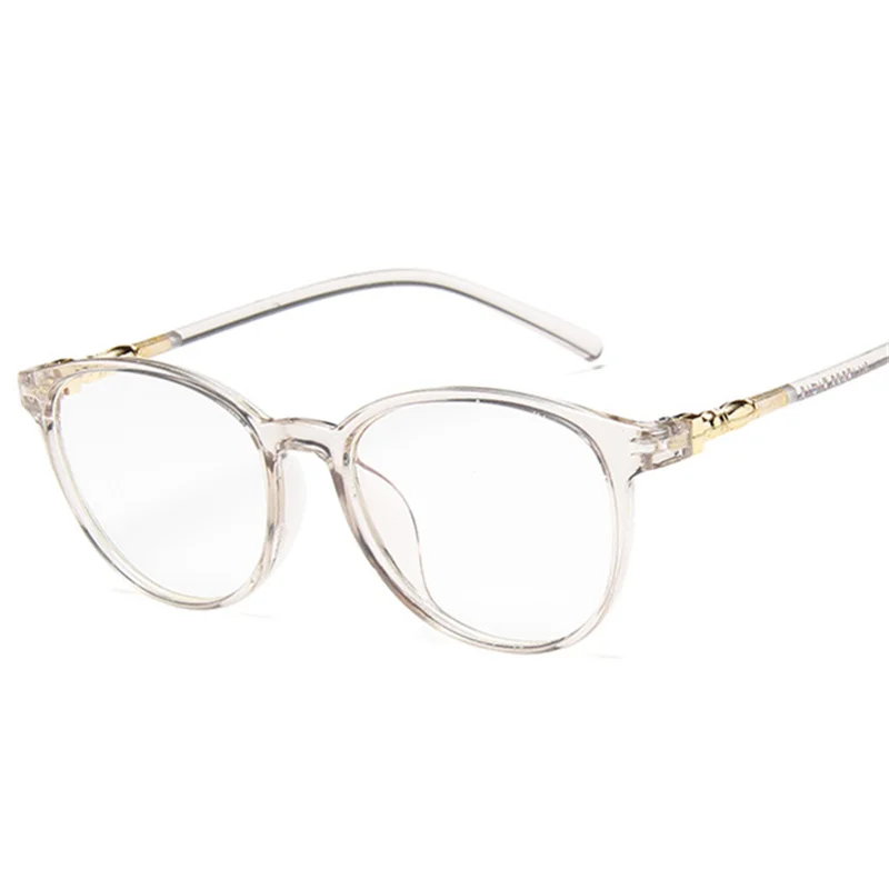 Овальные негабаритные мужские и женские очки, оправа, Прозрачная Оптическая винтажная оправа, круглые PC ретро очки, оправа для близоруких - Цвет оправы: Gray