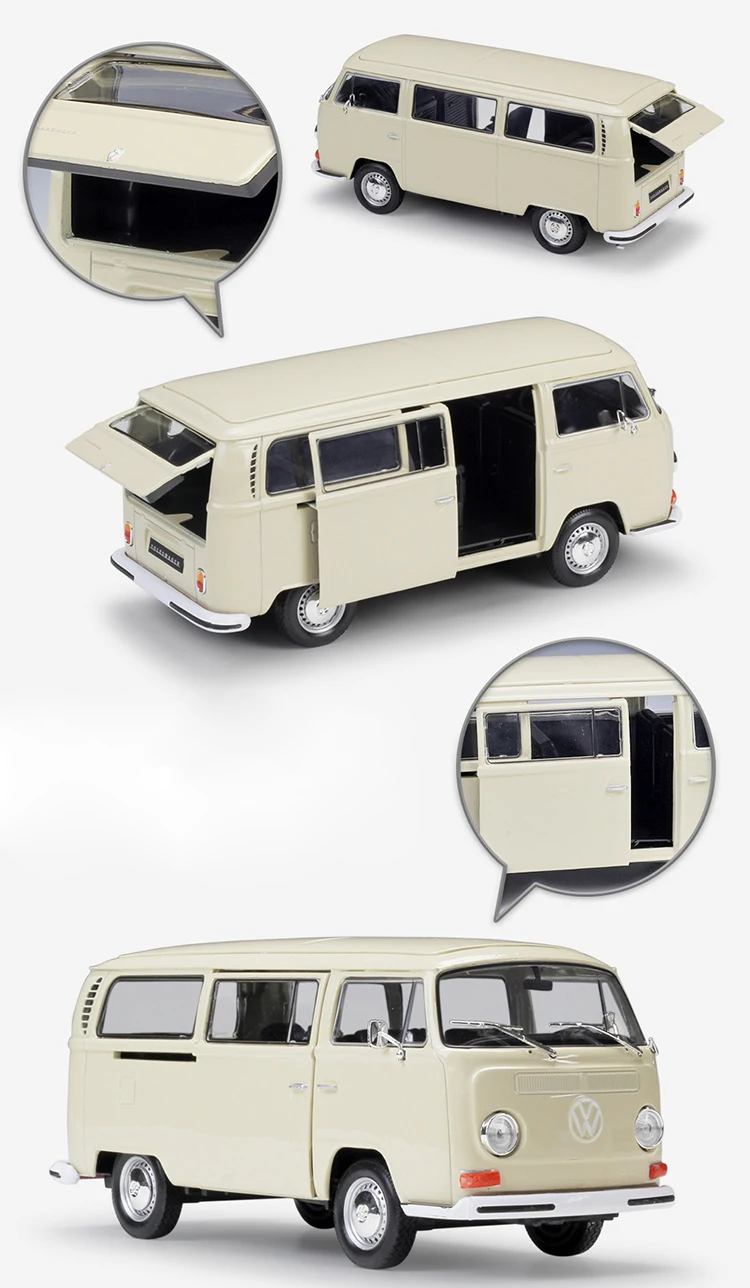 WELLY литье под давлением 1:24 масштаб автомобиля игрушки 1972 Volkswagen T2 автобус модель автомобиля симулятор сплава металла классическая игрушка автомобиль для ребенка Подарочная коллекция