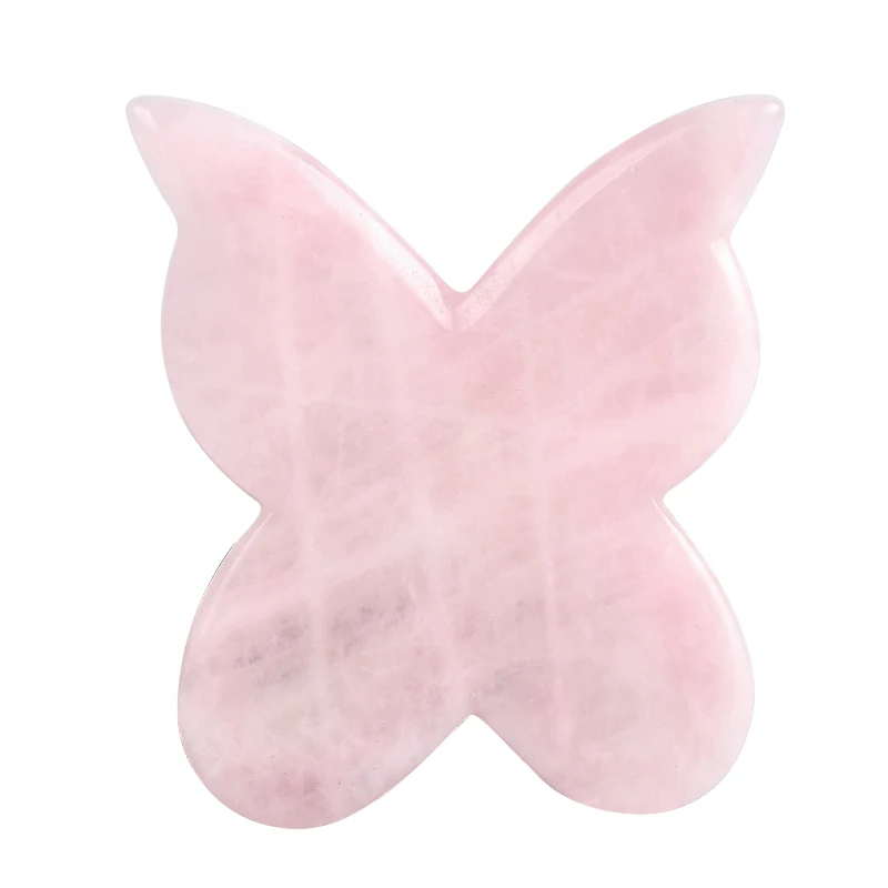 

Jade Gausha Tool Scraping Apparatus Face Massage Butterfly Gua Sha Rose Quartz Guasha Board