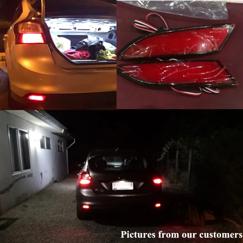 2 шт. светодиодный задний отражатель светильник для Ford Focus 3 2012 2014 седан хэтчбек