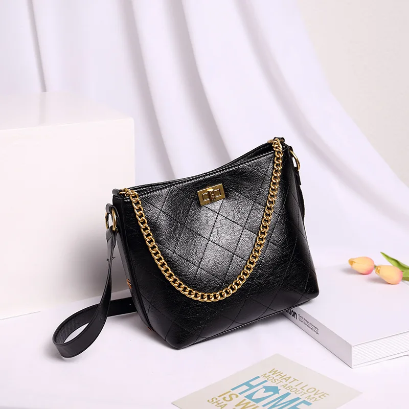 

Online Celebrity Hippies Bag Graceful Rhombus Bag 2019 New Style Korean-style WOMEN'S Leather Bags Bucket Bag Fashion Shoulder B