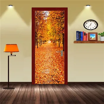 

3d Door Sticker Print Art Self Adhesive Home Decor Sea View Waterproof Building Landscape Wallpaper Mural Wardrobe Decal Picture