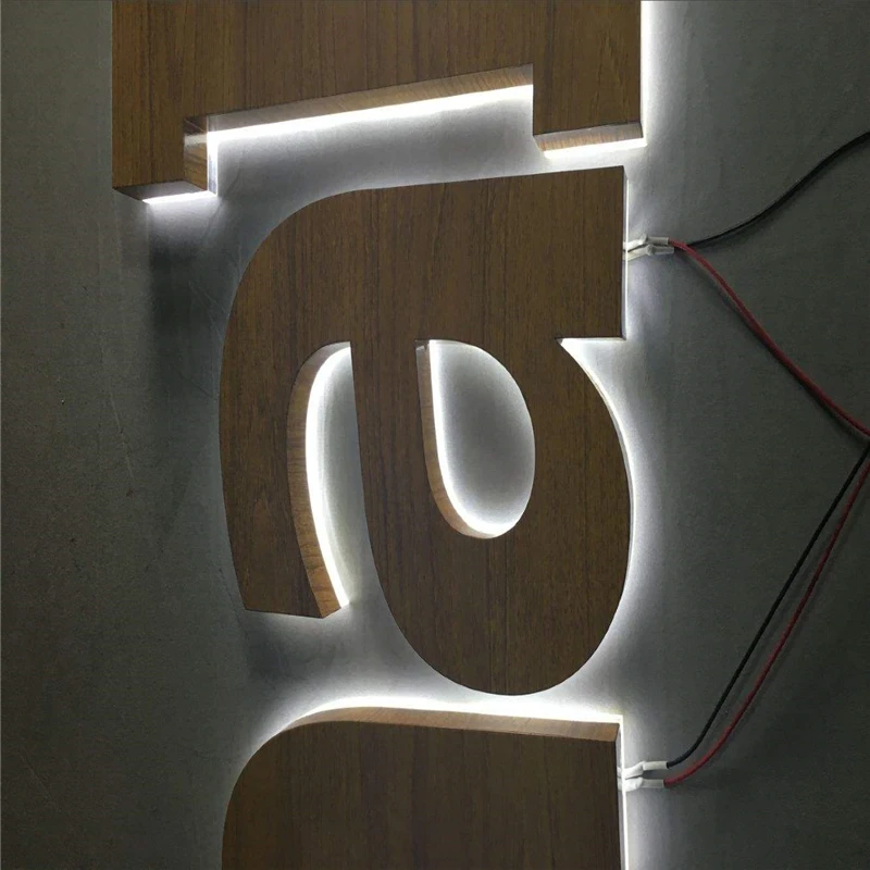 Открытый водонепроницаемый имитация дерева зерна сзади горит Нержавеющая Сталь